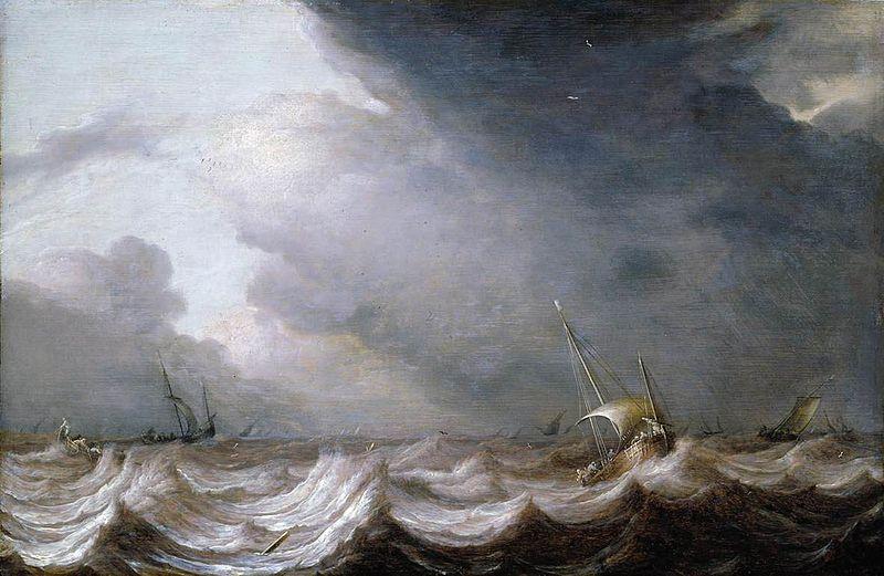 MOLYN, Pieter de Dutch Vessels at Sea in Stormy Weather